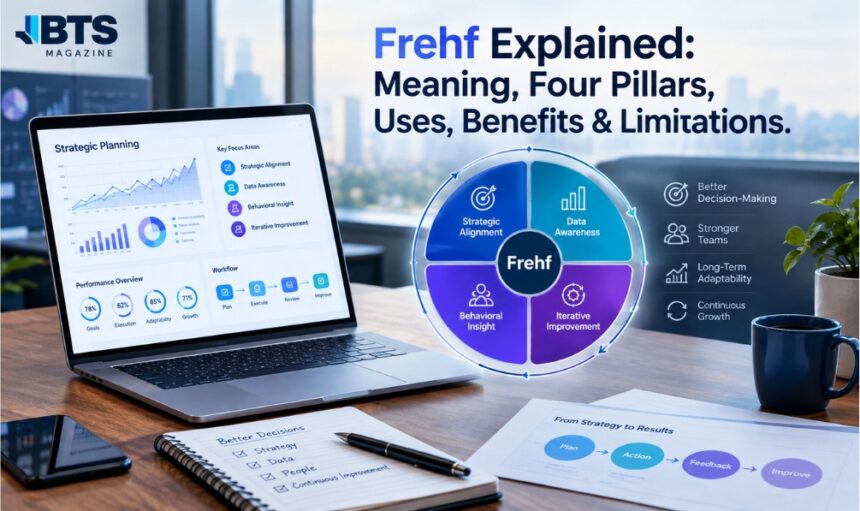 Frehf framework explained with its four pillars of strategy, data, behavior, and improvement