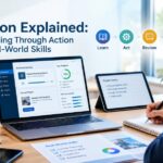 Duaction learning method combining education, practical action, skills development, and real-world experience.