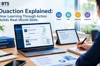 Duaction learning method combining education, practical action, skills development, and real-world experience.