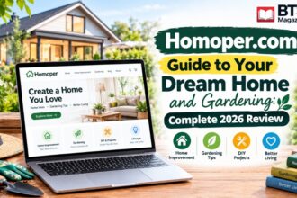 Homoper.com Guide to Your Dream Home and Gardening with a modern home, landscaped garden, and digital home improvement research.