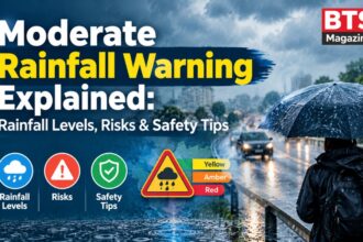 Moderate rainfall warning explained with rainfall levels, risks and safety tips