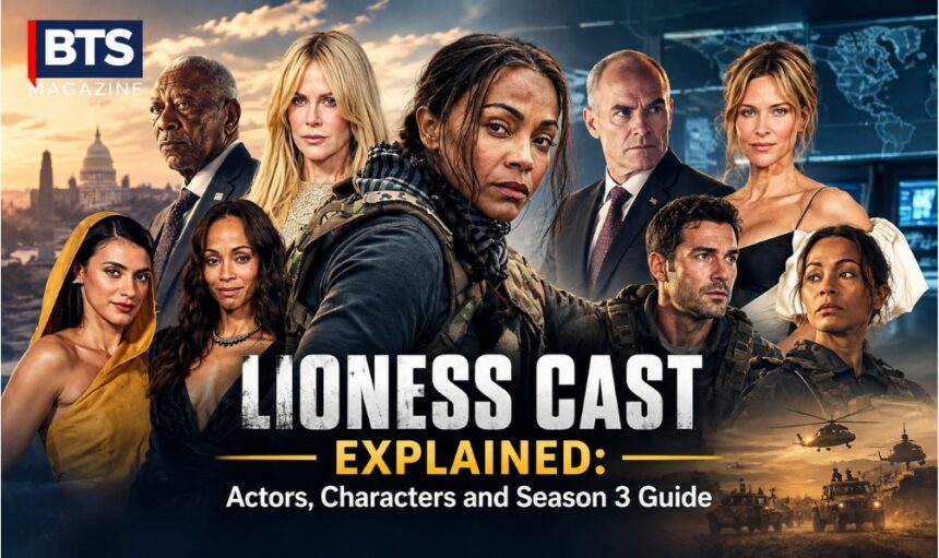 Lioness cast featuring Zoe Saldaña, Nicole Kidman and Season 3 characters