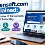 Kracensoft.com review showing a modern technology website with software, AI, programming, Windows, and WordPress topics