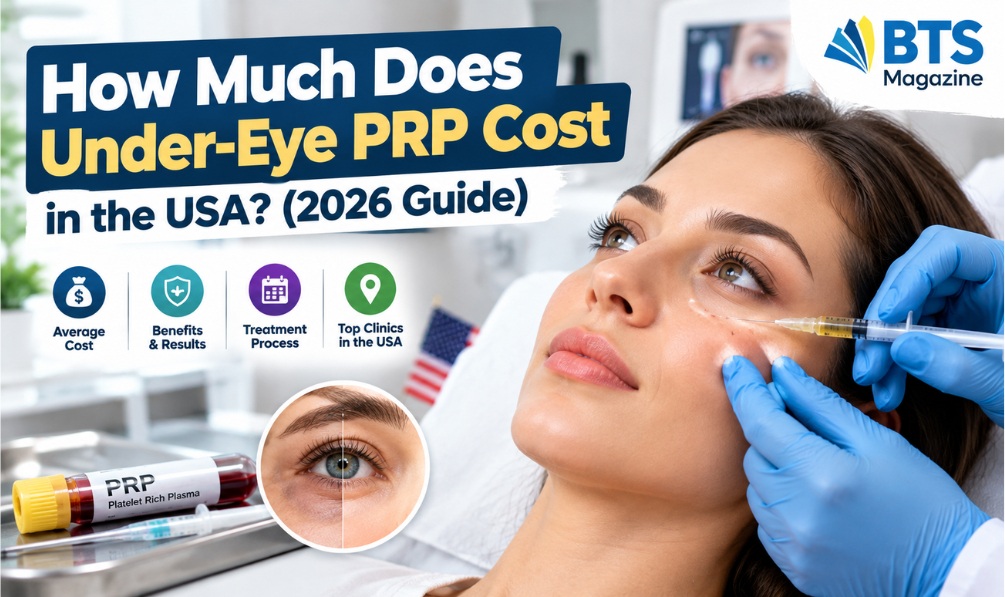 PRP under eyes cost in the USA, showing an under-eye rejuvenation treatment.