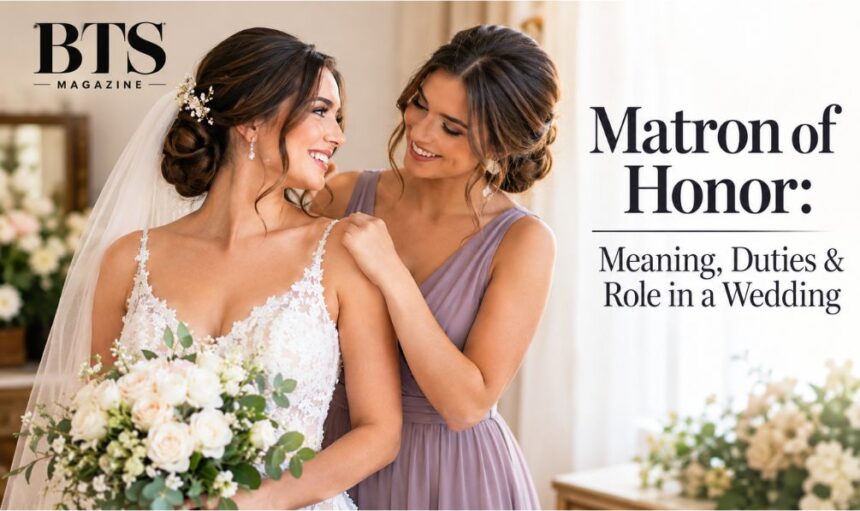 Bride with matron of honor during wedding preparation