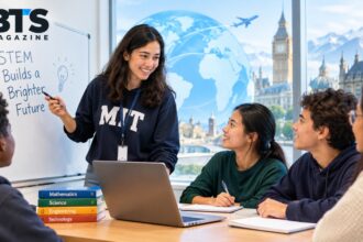 MIT student teaching STEM subjects to international students through the Global Teaching Labs program