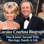 Loralee Czuchna and Don Knotts featured in a vintage Hollywood biography image