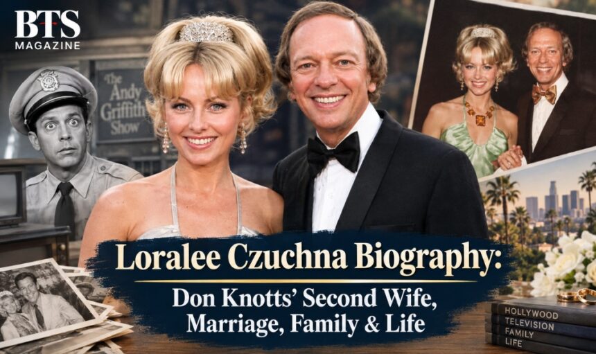 Loralee Czuchna and Don Knotts featured in a vintage Hollywood biography image