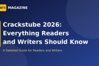 Crackstube 2026 guide for readers and writers with BTS Magazine logo on a dark blue background