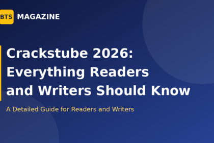 Crackstube 2026 guide for readers and writers with BTS Magazine logo on a dark blue background