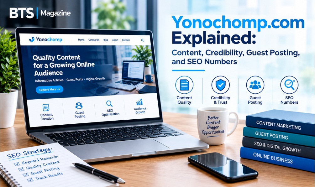 Yonochomp.com website overview showing topics, safety, and guest post details