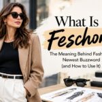 Woman styling a personal feschon outfit with layered pieces