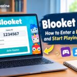 Student typing a Blooket code into the Game ID box on play.blooket.com