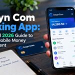 Coyyn com banking app dashboard on a smartphone showing account balance and recent transactions