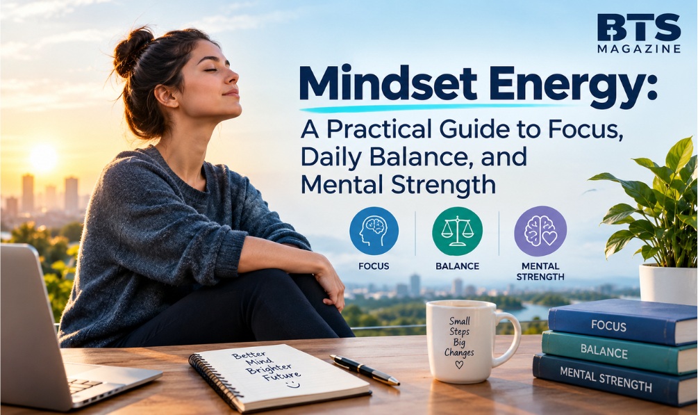 Mindset energy guide explaining mental focus, emotional balance, stress management, and daily productivity