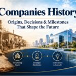 Business history documents, old company photographs, and records illustrating how organizations develop over time.