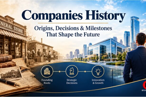 Business history documents, old company photographs, and records illustrating how organizations develop over time.