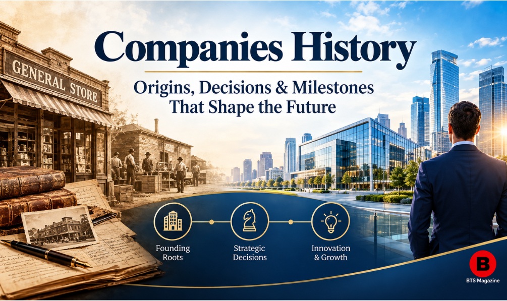 Business history documents, old company photographs, and records illustrating how organizations develop over time.