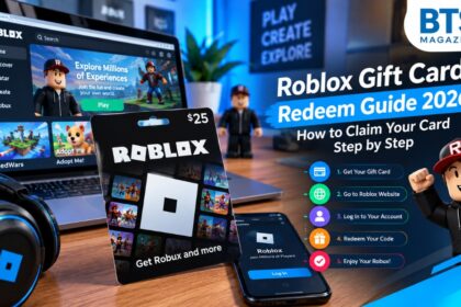 Roblox gift card redeem guide explaining how to enter a gift card code and check account credit.