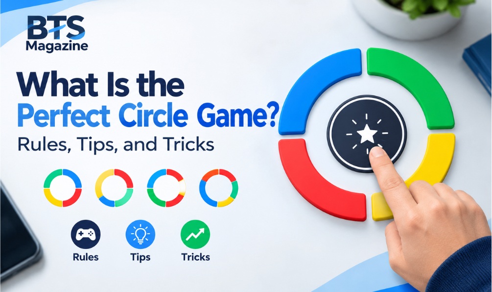 Perfect Circle Game showing a circle drawing challenge with accuracy scoring