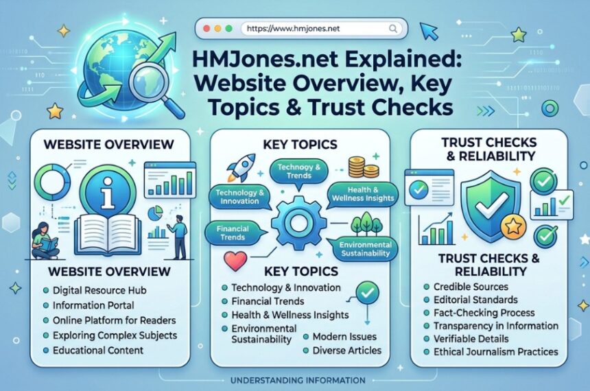 HMJones.net website guide covering business finance topics and credibility checks
