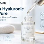 Serum hyaluronic acid pure in a glass dropper bottle for skin hydration